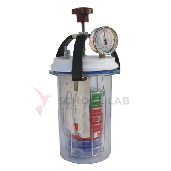 Anaerobic Culture Jar 3.5 Litre with Vacuum cum Pressure Gauge